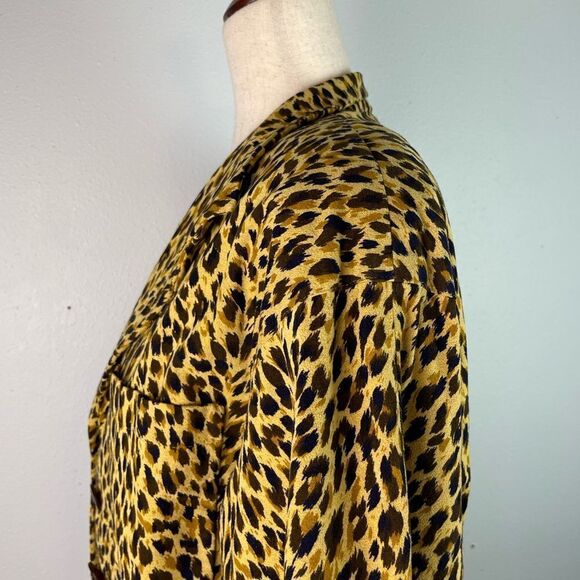 Vintage J.H. Collectibles Cropped Leopard Print Dress Jacket Size 8 EUC - Picture 4 of 8